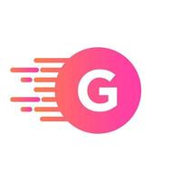 Letter G Logo Design Vector with Dots Vector Template