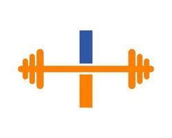 Fitness Gym Logo On Letter I Sign vector