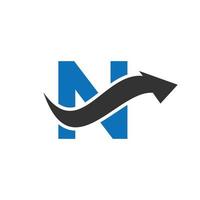 Letter N Financial Logo Concept With Financial Growth Arrow Symbol vector