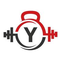 Gym and Fitness Y Letter Sign Vector Template