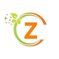 Letter Z Cleaning Service House Logo Template Vacuum Cleaner, Bucket, Spring Cleaning Logotype vector