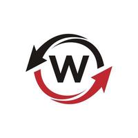 Letter W Financial Logo Concept With Financial Growth Arrow Symbol vector