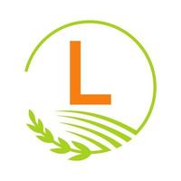 agricultura logo letra l concepto vector