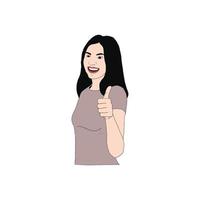 woman with thumb in front vector