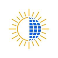 logotipo solar moderno vector