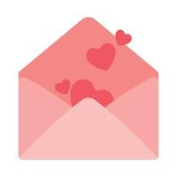 Flat Love Letter in Envelope Icon Clipart with Pastel Color Vector Illustration