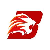 logotipo inicial de cabeza de león b vector