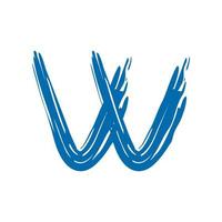 logotipo inicial de agua salpicada de w vector