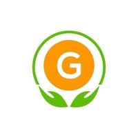 letra g logotipo de atención médica símbolo de farmacia médica. salud, plantilla de logotipo de caridad vector