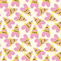 Valentines day pattern with hearts in modern doodle style vector