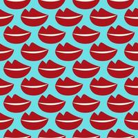 Funny pattern with red lips. Lips seamless background vector