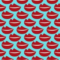 patrón divertido con labios rojos. fondo transparente de labios vector