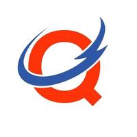 plantilla de vector de diseño de logotipo de letra q