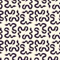 Pattern with Magic Mystical snakes. Freaky quirky snakes vector