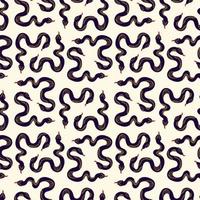 Pattern with Magic Mystical snakes. Freaky quirky snakes vector