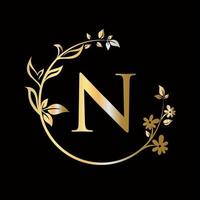 Letter N Beauty flower logo decorative, flower, beauty, spa vector template