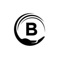 logotipo de la caridad de la letra b. signo de logotipo de trabajo en equipo de unidad vector