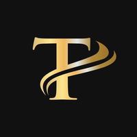 T Letter Logo Luxury Concept vector