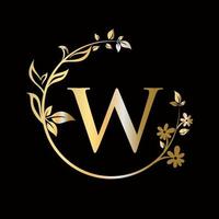 Letter W Beauty flower logo decorative, flower, beauty, spa vector template