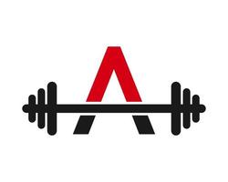 Fitness Gym Logo On Letter A Sign vector