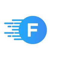 Letter F Logo Design Vector with Dots Vector Template
