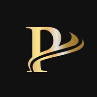 P Letter Logo Luxury Concept vector