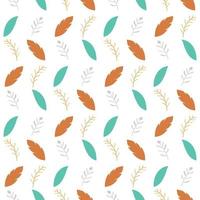 patrón sin costuras de hojas tribales simples. hoja de plumas boho. dibujar a mano textura. plantilla de naturaleza verde beige, papel tapiz, hojas imprimibles. ilustración vectorial vector