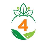 ecología salud en la carta 4 eco orgánico logo fresco, agricultura granja verduras. plantilla de comida vegetariana ecológica orgánica saludable vector