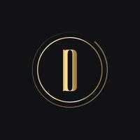 Initial D Letter Logo With Gold Color Luxury Concept vector