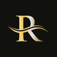 Initial letter R logo business typography vector template