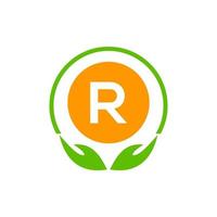 Letter R Healthcare Logo Medical Pharmacy Symbol. Health, Charity Logo Template vector