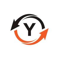 Letter Y Financial Logo Concept With Financial Growth Arrow Symbol vector