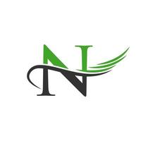 Letter N Wing Logo Design Template Concept With Fashion Wing Concept vector