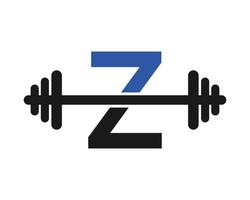 logotipo del gimnasio de fitness en el signo de la letra z vector