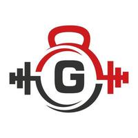 Gym and Fitness G Letter Sign Vector Template