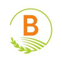 agricultura logo letra b concepto vector