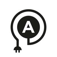 Letter A Electric Logo vector