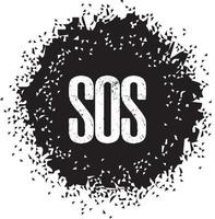 Vector illustration logo splash symbol icon SOS isolated on white background