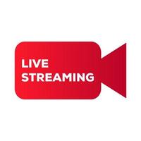 Live stream symbol, icon with play button. Emblem for broadcasting, online tv, sport, news and radio streaming vector
