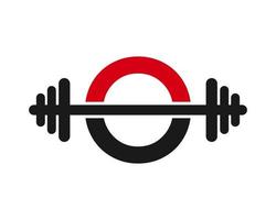 Fitness Gym Logo On Letter O Sign vector