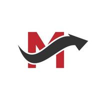 Letter M Financial Logo Concept With Financial Growth Arrow Symbol vector