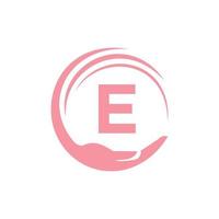 Letter E Charity Logo. Unity Team Work Logo Sign vector