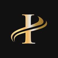 I Letter Logo Luxury Concept vector