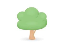 3d tree vector isolated illustration plant for landscape. Garden, forest and park