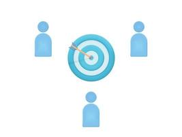 employess aiming at shooting mark. business team goals icon vector