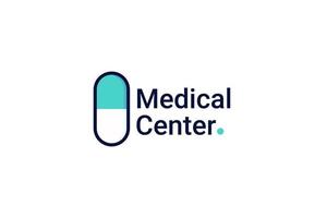 ilustración de icono de vector de logotipo de cápsula de centro médico
