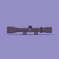 Tactical Scope Vector Icon Illustration. Rifle Attachment Tool. Binocular. Flat Cartoon Style Suitable for Web, Landing Page, Banner, Flyer, Sticker, Wallpaper, Background, Mobile App, UI