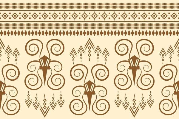 Ethnic fabric pattern geometric style. Sarong Aztec Ethnic oriental pattern traditional orange background. Abstract,vector,illustration. use for texture,clothing,wrapping,decoration,carpet.