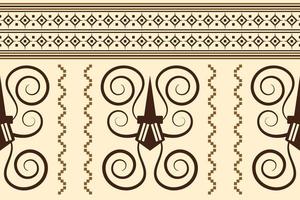 patrón de tejido étnico estilo geométrico. sarong azteca étnico oriental patrón tradicional fondo naranja. resumen, vector, ilustración. uso para textura, ropa, envoltura, decoración, alfombra. vector
