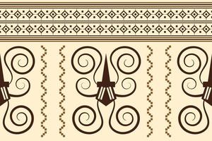 Ethnic fabric pattern geometric style. Sarong Aztec Ethnic oriental pattern traditional orange background. Abstract,vector,illustration. use for texture,clothing,wrapping,decoration,carpet. vector